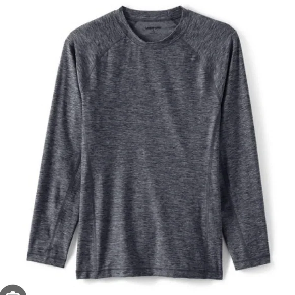 Lands' End Gray Rash Guard Swim Top - Picture 1 of 7